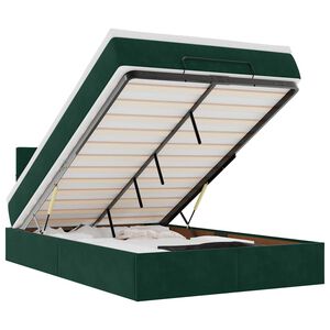vidaXL Ottomaanisänky patjalla ja LED tummanvihreä 120x200cm sametti