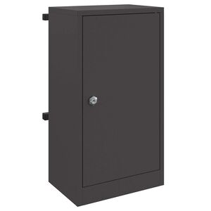 vidaXL Postilaatikko s&auml;ilytystilassa Musta 30 x 20 x 55 cm Ter&auml;s