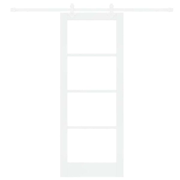 vidaXL Liukuovi Valkoinen 78 x 202 cm Täysi mänty ja lasi