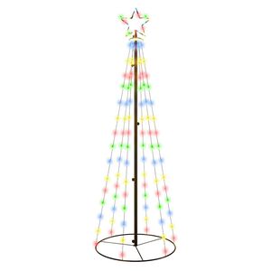 vidaXL Kartio joulukuusi 108 v&auml;rik&auml;st&auml; LED-valoa 70x180 cm