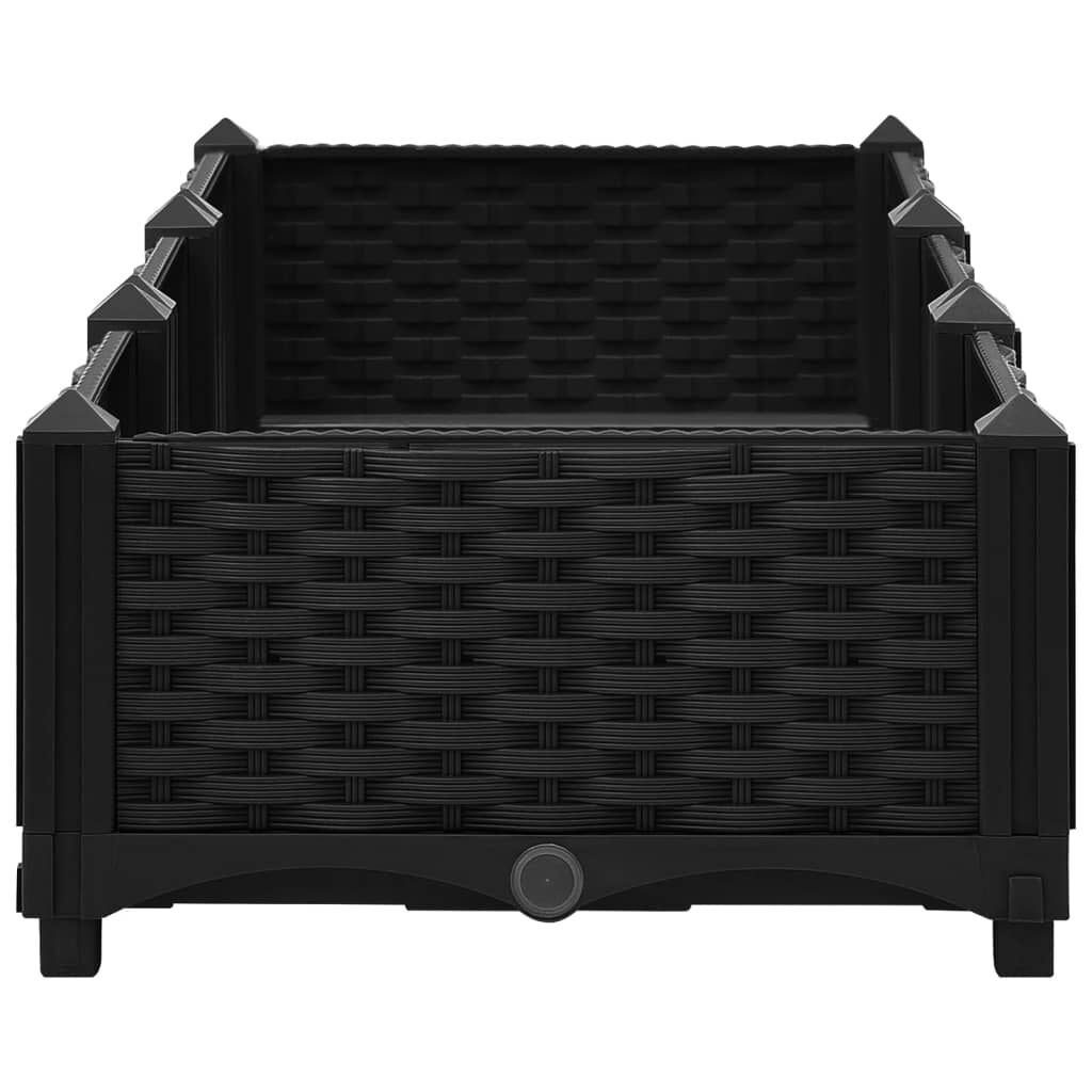 vidaXL Korotettu kukkalaatikko 120x40x23 cm polypropeeni