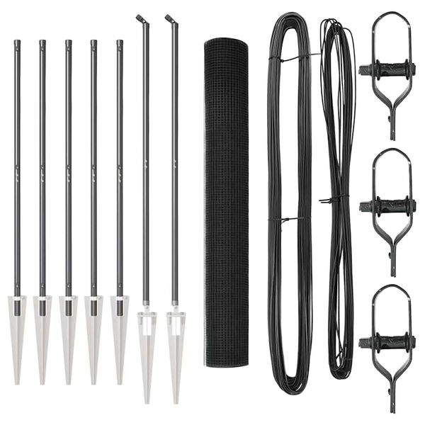 vidaXL Aitalatu Harmaa 10 x 1,2 m (19 x 19 mm verkko) Ter&auml;s ja PVC