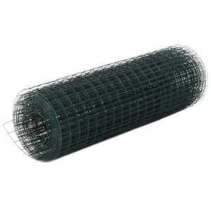 vidaXL Kanaverkko teräs PVC pinnoitteella 10x0,5 m vihreä