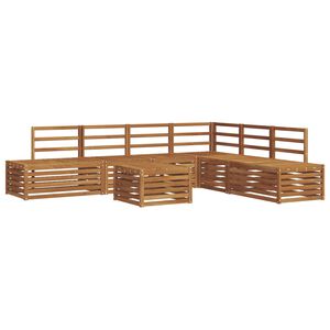 vidaXL Ulkosohvakokoelma 7 Kappale Luonnollinen Tihe&auml; akasiapuu