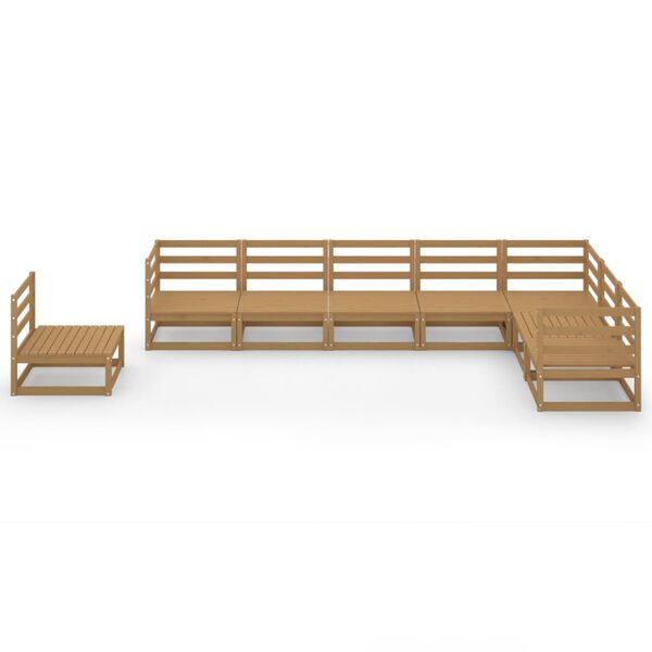 vidaXL 8-osainen puutarhasohvasarja hunajanruskea täysi mänty