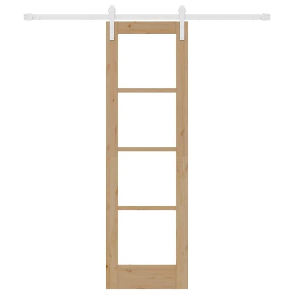 vidaXL Liukuovi ORKDAL Luonnollinen 61 x 198,5 cm Täysi mänty ja lasi