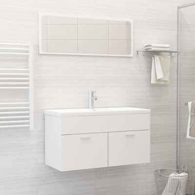 vidaXL 2-osainen kylpyhuoneen kalustesarja valkoinen lastulevy
