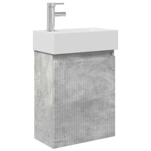 vidaXL Kylpyhuoneen kaappi hanalla Betoninharmaa 45,5 x 22,5 x 84 cm