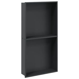 vidaXL Suihkuhylly matta musta 32x62x9 cm ruostumaton ter&auml;s