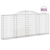 vidaXL Kaarevat kivikorit 11 kpl 300x30x120/140 cm galvanoitu rauta