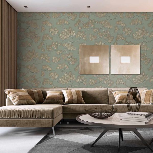 DUTCH WALLCOVERINGS Tapetti m&auml;nty vihre&auml;