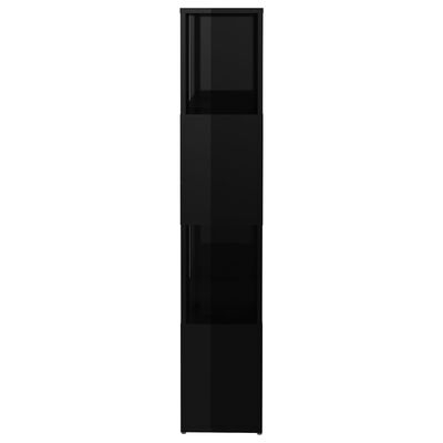 vidaXL Kirjahylly/tilanjakaja korkeakiilto musta 60x24x124,5 cm