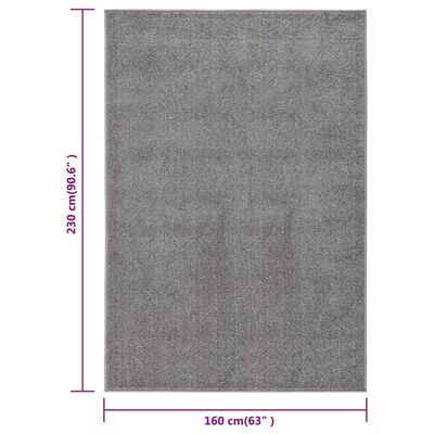 vidaXL Lyhytnukkainen matto 160x230 cm harmaa