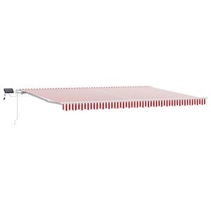 vidaXL Vedett&auml;v&auml; markiisi Punainen ja valkoinen 500 &times; 300 cm