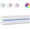 vidaXL TV-taso LED-valoilla valkoinen 180x34x50 cm tekninen puu