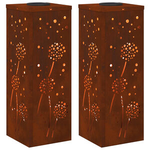 vidaXL Aurinko LED-polkuvalo 2 kpl L&auml;mpim&auml;n Valkoinen 18 x 18 x 50 cm