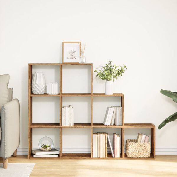 vidaXL Huoneenjakaja 4 tasoa vanha puu 137,5x29x103,5 cm tekninen puu