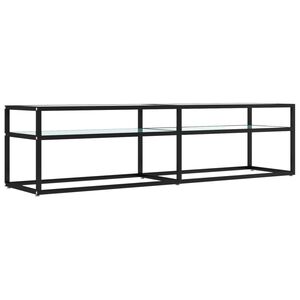 vidaXL TV-taso valkoinen marmori 160x40x40,5 cm karkaistu lasi