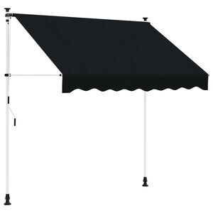 vidaXL Manuaalinen vedett&auml;v&auml; varjo Musta 350 cm