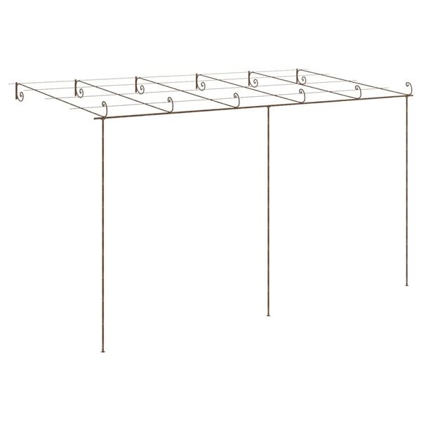 vidaXL Puutarhan pergola antiikkiruskea 6x3x2,5 m rauta