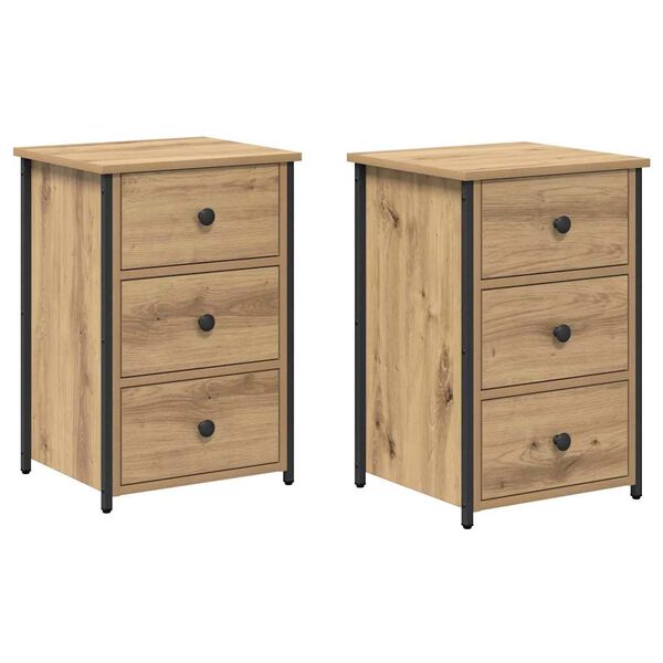 vidaXL Y&ouml;p&ouml;yt&auml;kaappi laatikon kanssa 2 pcs Ruskea 40 x 36 x 60 cm