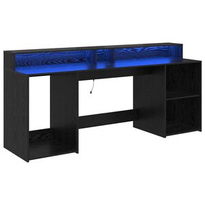 vidaXL P&ouml;yt&auml; laatikon kanssa Musta tammi 200 x 55 x 91 cm Tekninen puu