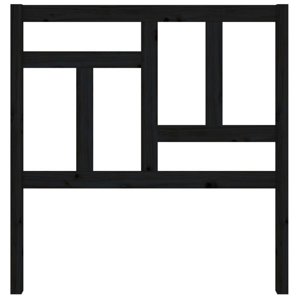 vidaXL Sängynpääty musta 95,5x4x100 cm täysi mänty