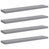 vidaXL Kelluvat sein&auml;hyllyt 4 kpl harmaa 120x23,5x3,8 cm MDF