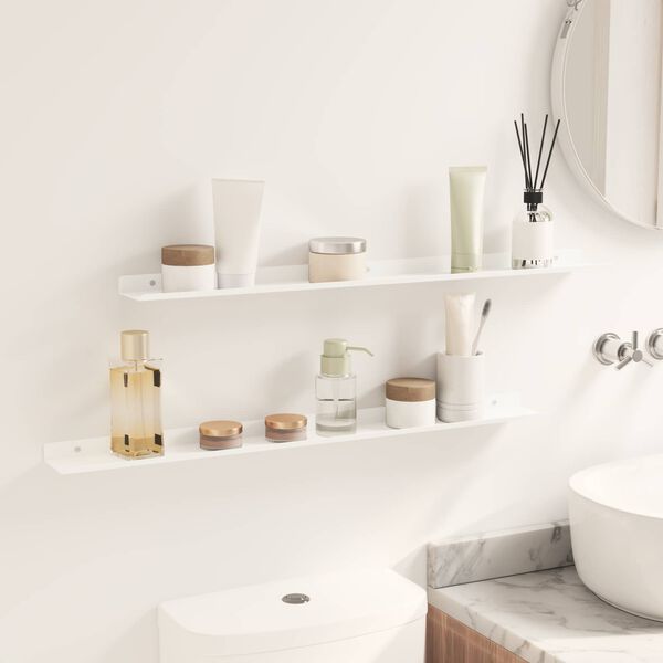 vidaXL Kelluva hylly 2 pcs Valkoinen 80 x 9 x 2,5 cm Ter&auml;s