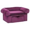 vidaXL Koiran sohva vetolaatikolla viininpunainen 75x50x38 cm plyysi