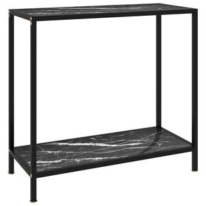 vidaXL Konsolip&ouml;yt&auml; musta 80x35x75 cm karkaistu lasi