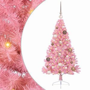 vidaXL Tekokuituinen Esivalmistettu Joulukuusi Pinkki 120 cm