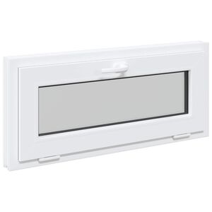 vidaXL Kellari-ikkuna RISOR 90 x 40 cm PVC ja lasi valkoinen