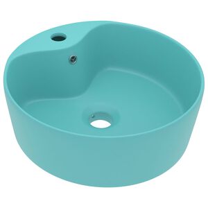 vidaXL Ylellinen pesuallas ylivuodolla mattavihre&auml; 36x13 cm keraaminen