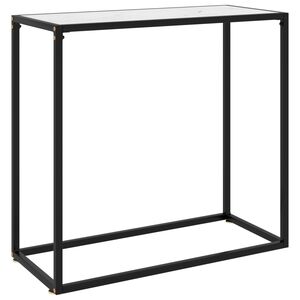 vidaXL Konsolip&ouml;yt&auml; valkoinen 80x35x75 cm karkaistu lasi