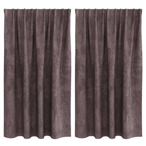 vidaXL Samettiverhot verhoilla 2 pcs Ruskea 140 x 140 cm Sametti