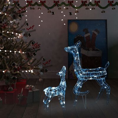 vidaXL Poroperhe joulukoriste akryyli 160 LED-valoa kylmän valkoinen