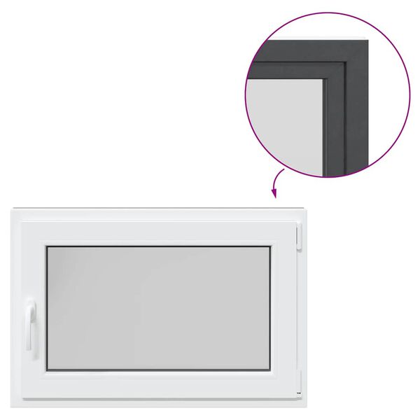 vidaXL Kellari-ikkuna "RISOR" 90x60 cm kallistus-/k&auml;&auml;ntymisovi DIN oikealle antrasiitti