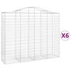 vidaXL Kaarevat kivikorit 6 kpl 200x50x160/180 cm galvanoitu rauta