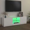 vidaXL TV-taso LED-valoilla korkeakiilto valkoinen 120x30x36 cm