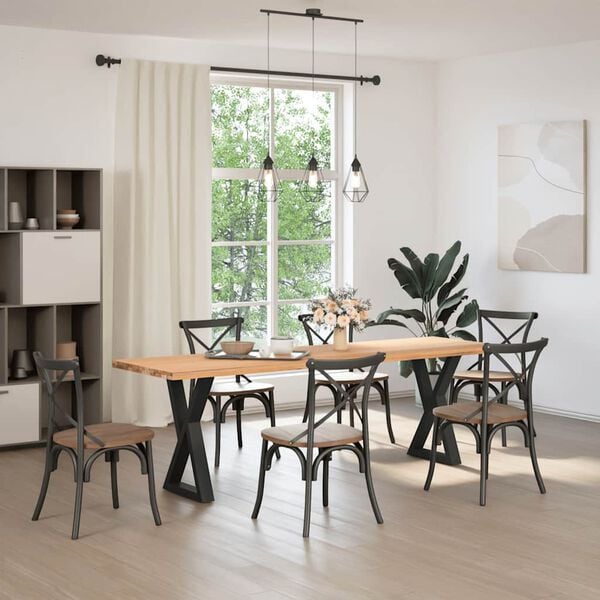 vidaXL Ruokap&ouml;yd&auml;n jalat 2 kpl musta 50x(72-73,3) cm ter&auml;s