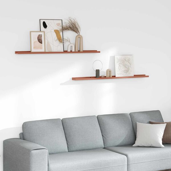 vidaXL Sein&auml;hylly hyllyll&auml; 2 pcs Punainen 115 x 9 x 3 cm Tekninen puu