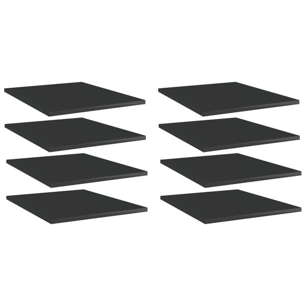vidaXL Kirjahyllytasot 8 kpl korkeak musta 40x50x1,5 cm tekninen puu