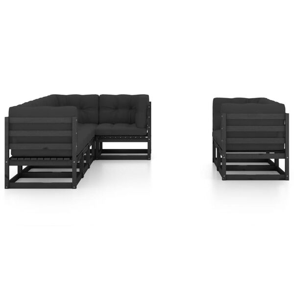 vidaXL 7-osainen Puutarhasohvasarja tyynyillä täysi mänty