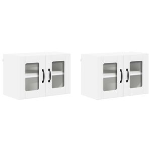 vidaXL Sein&auml;lasi kaappi LUCCA 2 pcs valkoinen 60 x 31 x 40 cm