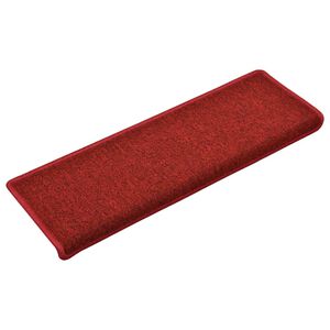 vidaXL Portaiden matot 15 kpl 65x21x4 cm punainen suorakaiteen muotoinen reuna