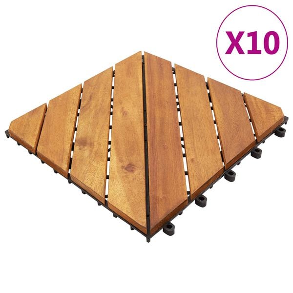 vidaXL Laudat 10 pcs Ruskea 30 x 30 cm Akasiapuu
