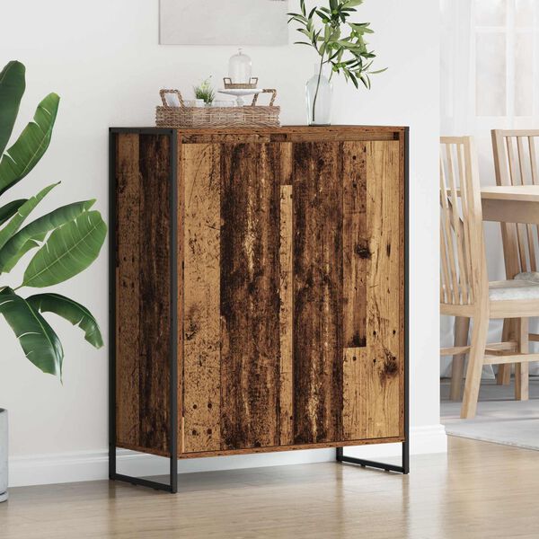 vidaXL Kenk&auml;kaappi ovella Vanha Puu 79 x 36 x 100 cm Tekninen puu