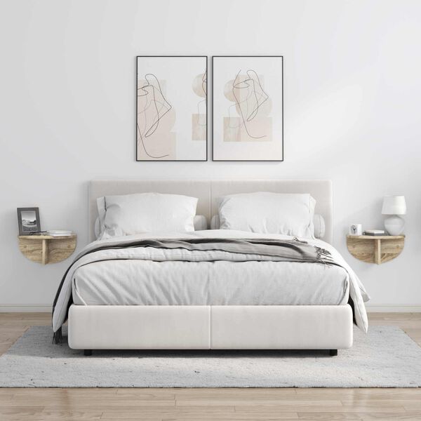 vidaXL Sein&auml;hylly 2 pcs Sonoman tammi 38 x 19 x 19 cm Tekninen puu