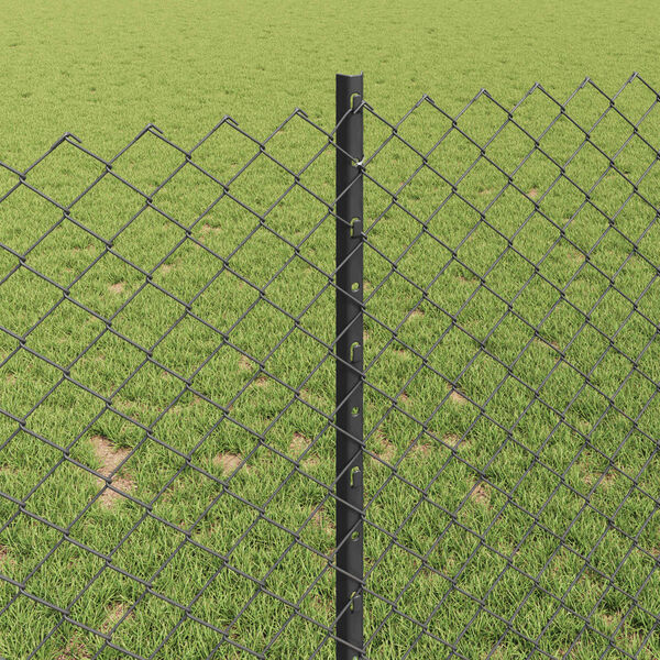 vidaXL Aita ja Tuki Harmaa 1 x 10 m Ter&auml;st&auml; ja PVC:t&auml;